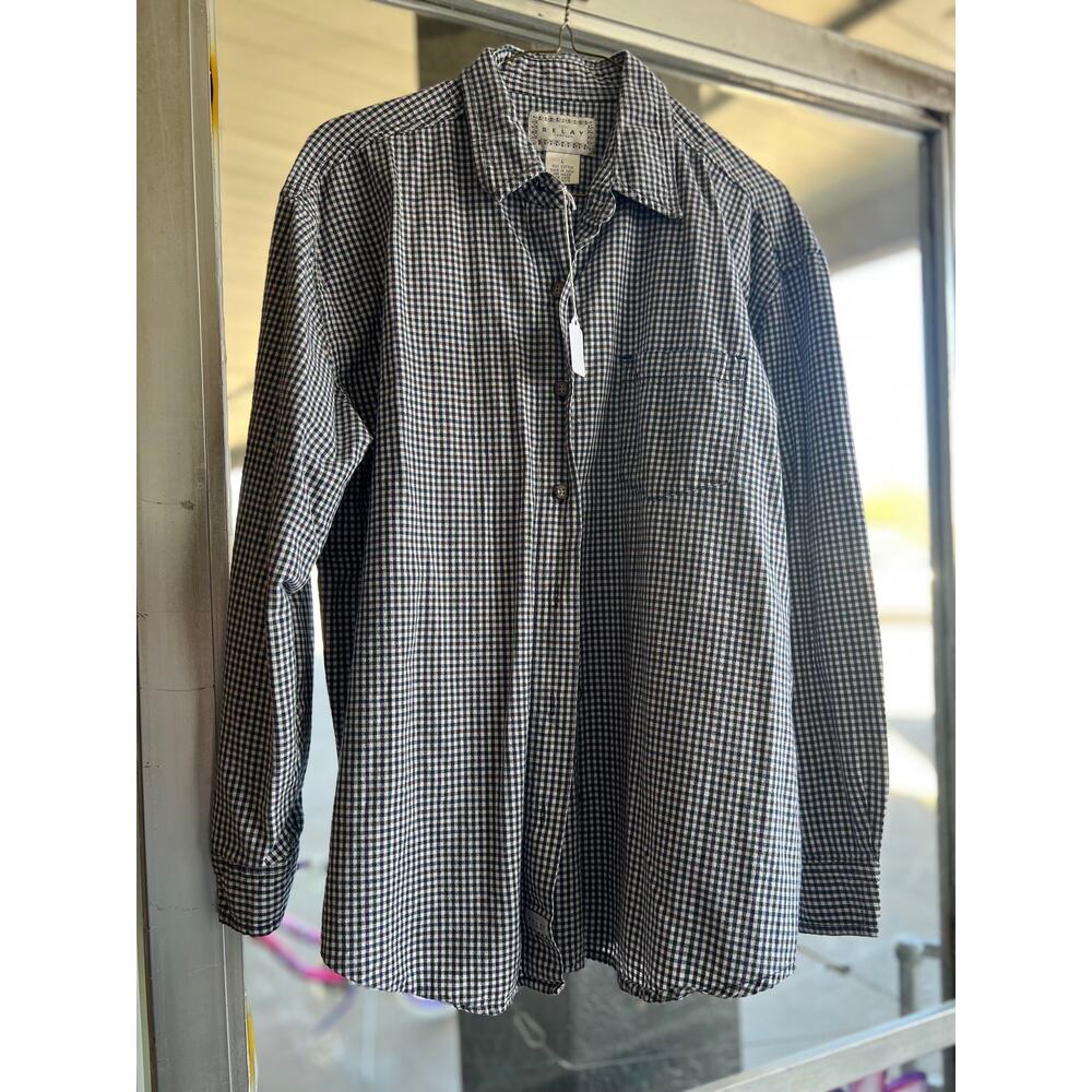 Vintage 1990's small print plaid flannel shirt size large
